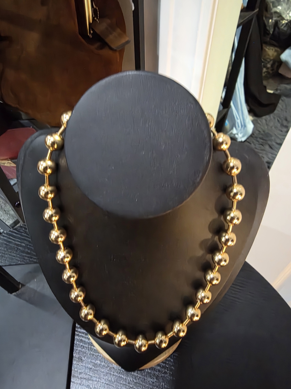 Zara Shiny Gold Bead Necklace